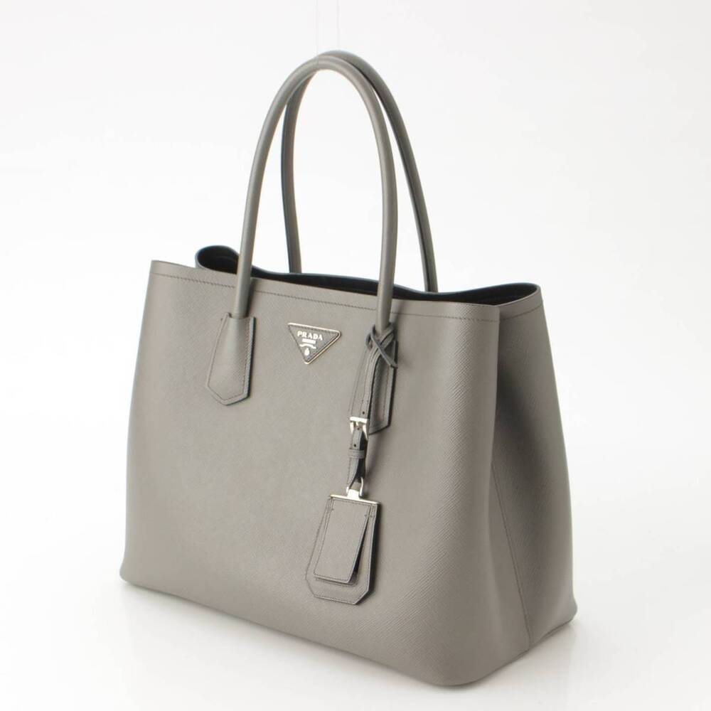 Prada Saffiano Cuir Leather Tote Bag Gray - Picture 2 of 10